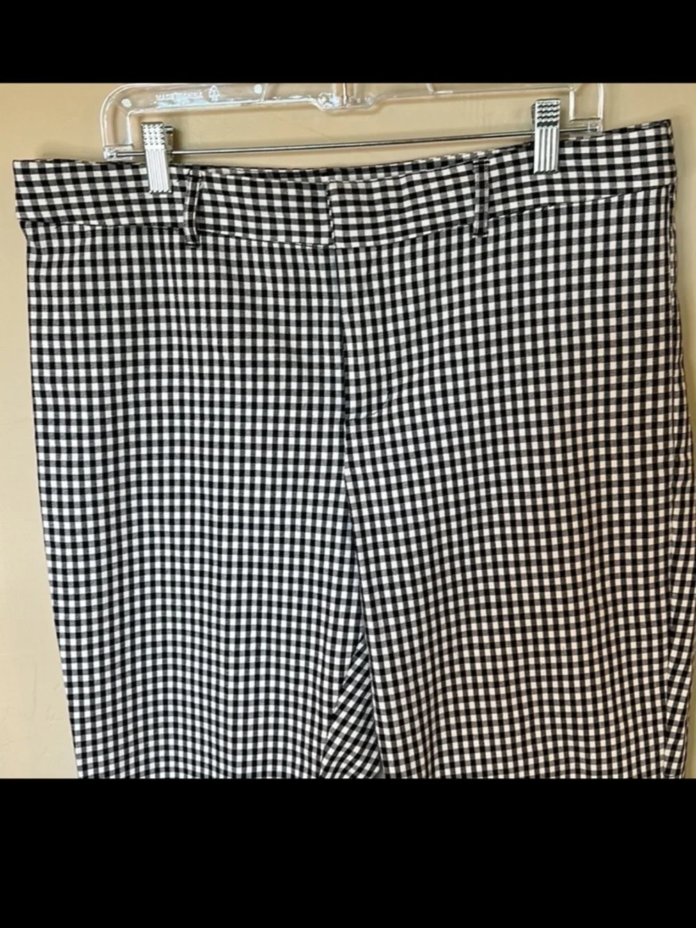 NWT Black & white gingham check pants crop Womens Plus Sz 16